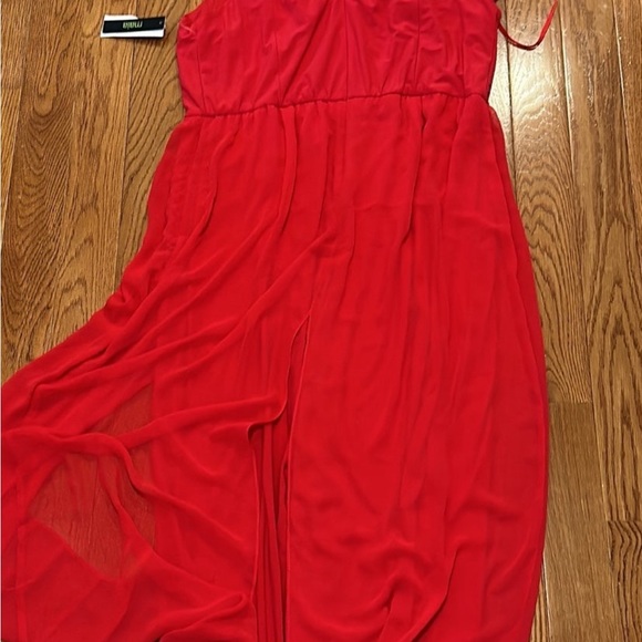 Red Formal Wide-Leg Jumpsuit | Stretchy & Comfortable | Plus Size 2X π₯ - Picture 2 of 2